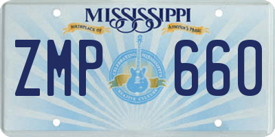 MS license plate ZMP660