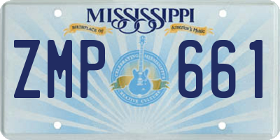 MS license plate ZMP661