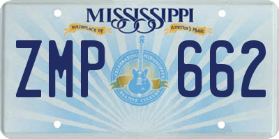 MS license plate ZMP662