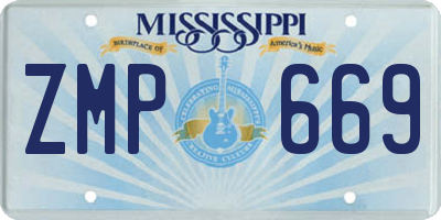 MS license plate ZMP669