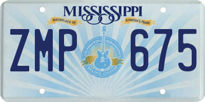 MS license plate ZMP675