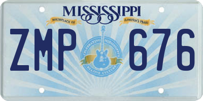 MS license plate ZMP676