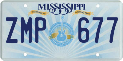 MS license plate ZMP677
