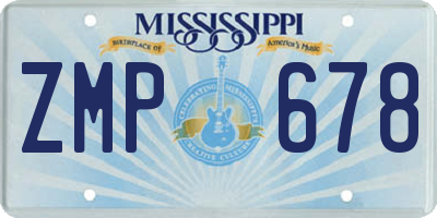 MS license plate ZMP678