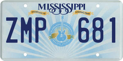 MS license plate ZMP681
