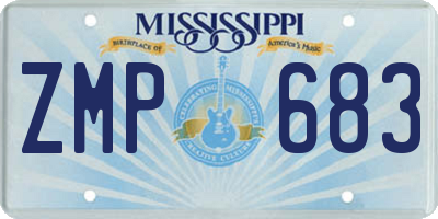 MS license plate ZMP683