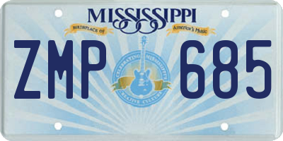 MS license plate ZMP685