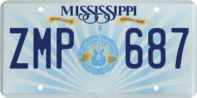 MS license plate ZMP687