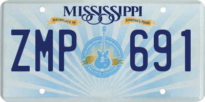 MS license plate ZMP691