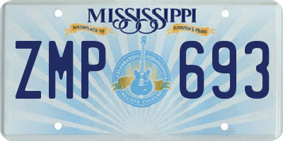 MS license plate ZMP693