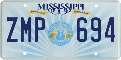MS license plate ZMP694