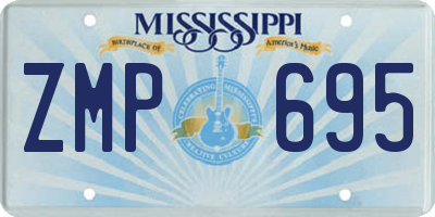 MS license plate ZMP695