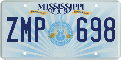 MS license plate ZMP698