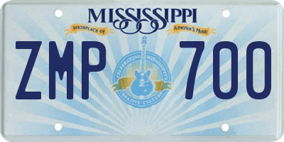 MS license plate ZMP700