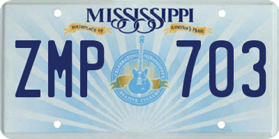 MS license plate ZMP703