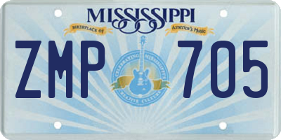 MS license plate ZMP705