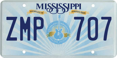 MS license plate ZMP707