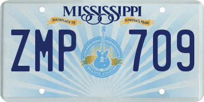 MS license plate ZMP709
