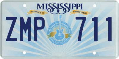 MS license plate ZMP711