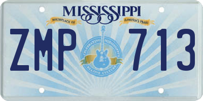 MS license plate ZMP713