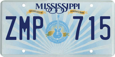 MS license plate ZMP715