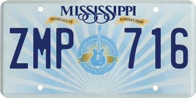 MS license plate ZMP716
