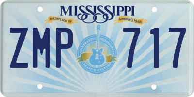 MS license plate ZMP717