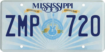 MS license plate ZMP720