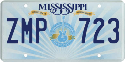 MS license plate ZMP723
