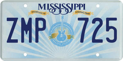 MS license plate ZMP725