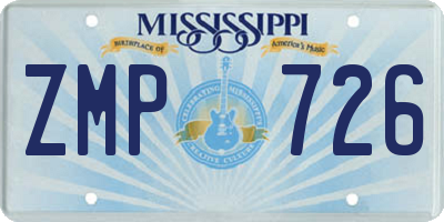 MS license plate ZMP726