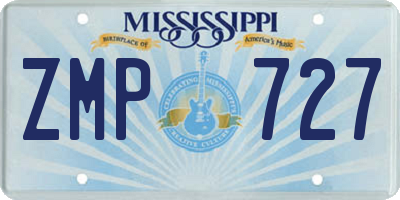 MS license plate ZMP727