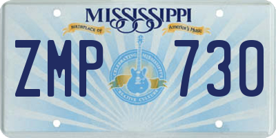 MS license plate ZMP730