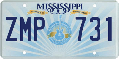 MS license plate ZMP731