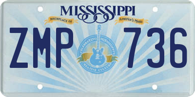 MS license plate ZMP736