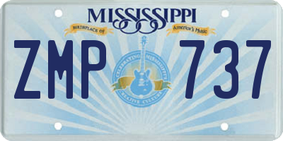 MS license plate ZMP737