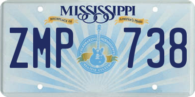 MS license plate ZMP738