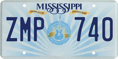 MS license plate ZMP740