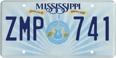MS license plate ZMP741