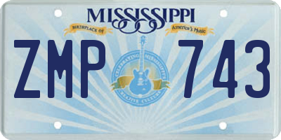 MS license plate ZMP743