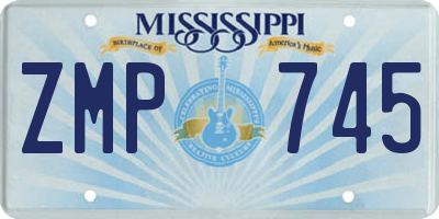 MS license plate ZMP745