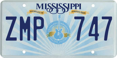 MS license plate ZMP747