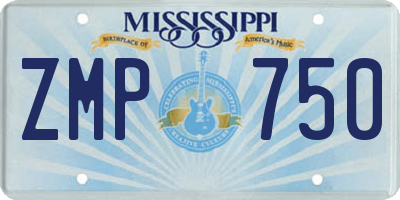 MS license plate ZMP750