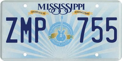 MS license plate ZMP755