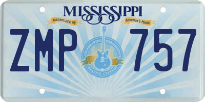 MS license plate ZMP757