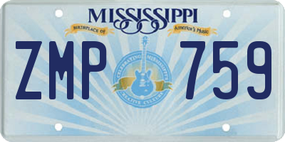 MS license plate ZMP759