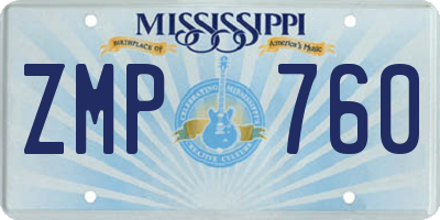 MS license plate ZMP760