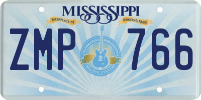 MS license plate ZMP766
