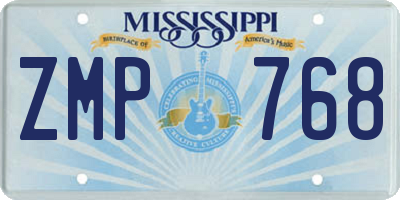 MS license plate ZMP768