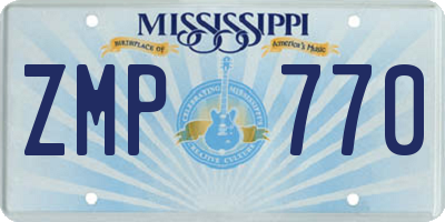 MS license plate ZMP770